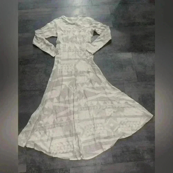 NEW Polo Ralph Lauren Southwestern Aztec Beige Thermal Midi Maxi Dress S… - Picture 5 of 10